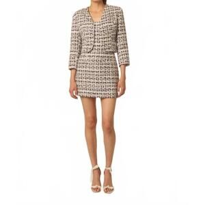 NEW GILNER FARRAR liora tweed jacket in white